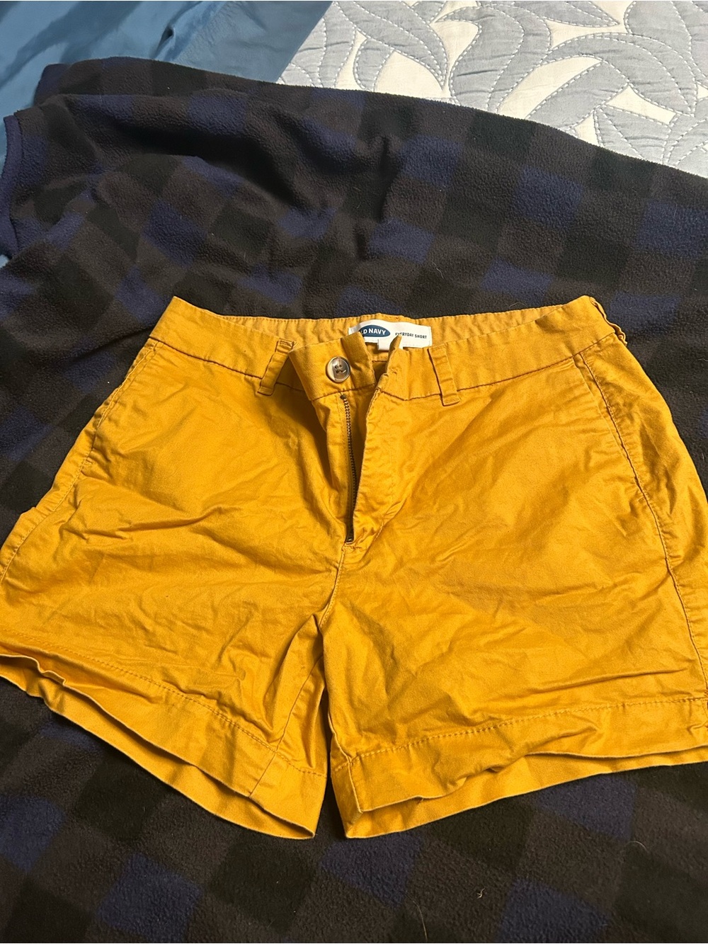 Old Navy Women's Mustard Yellow Flat Front Shorts